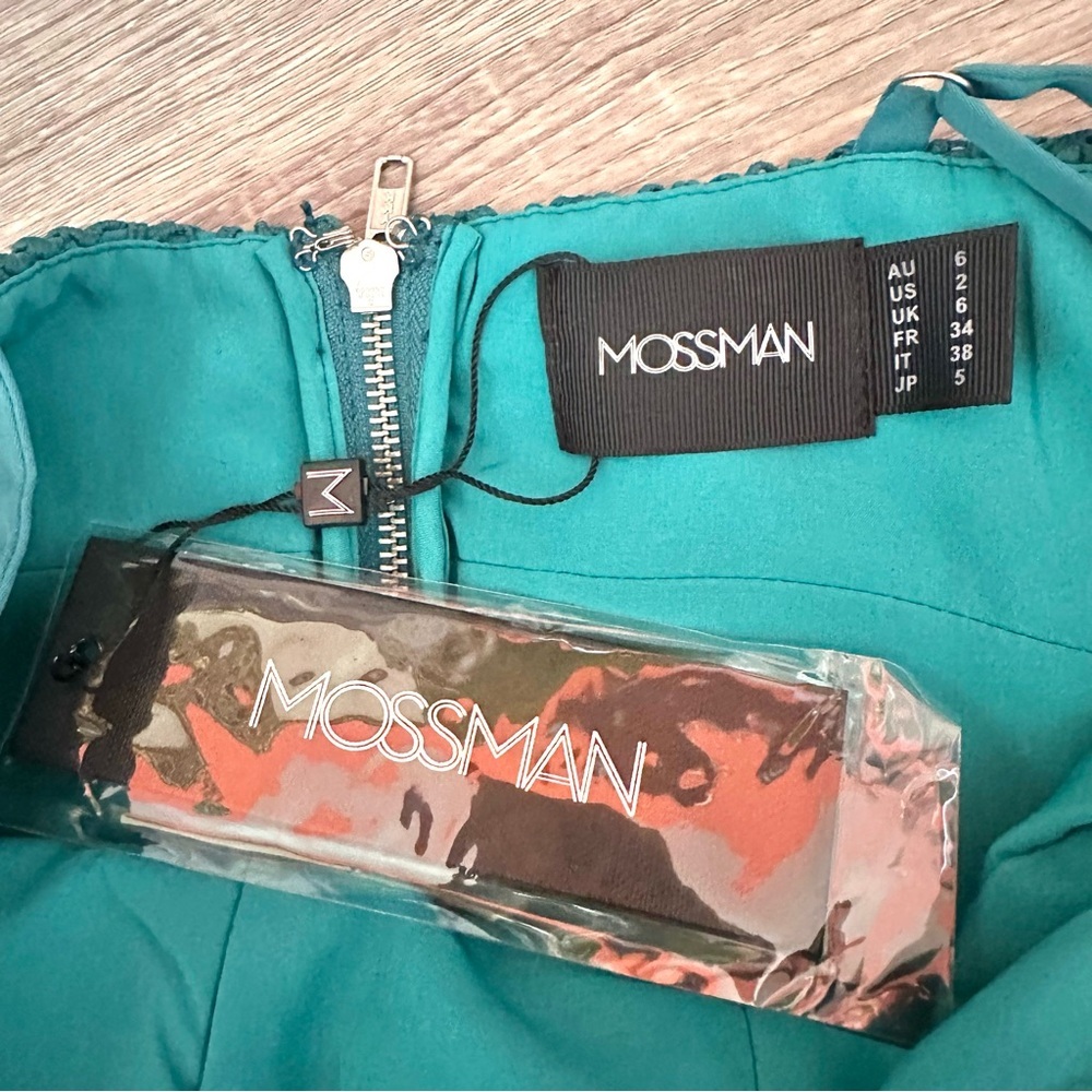 MOSSMAN *Change of Heart*  Lace Mini Dress | Jade Green |  US Size 2 | NWT - Picture 14 of 16